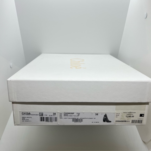 Brand New Chloe Rylee Motty Grey Suede Bootie/38 - Picture 6 of 7